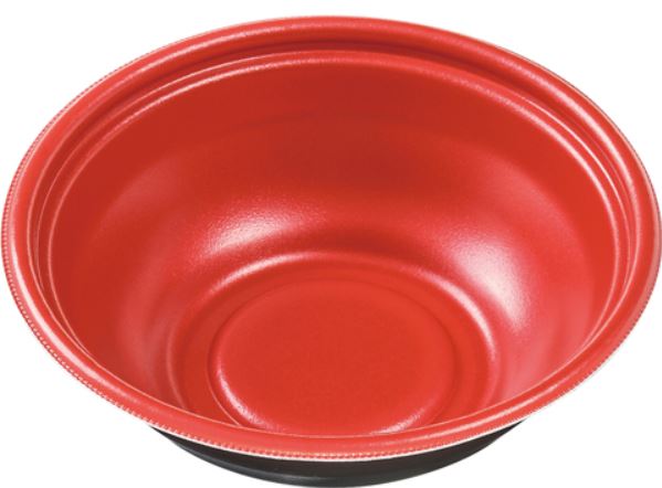 （エフピコ）ＭＦＰホット麺１９（６１）鉢　Ｍ赤黒