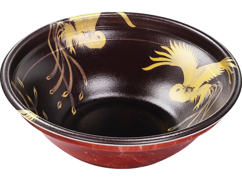 （エフピコ）ＭＦＰ麺鉢－丸１９（６１）本体　鳥金赤石