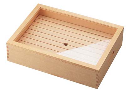 木製 ネタ箱 目皿・アクリル蓋付 小