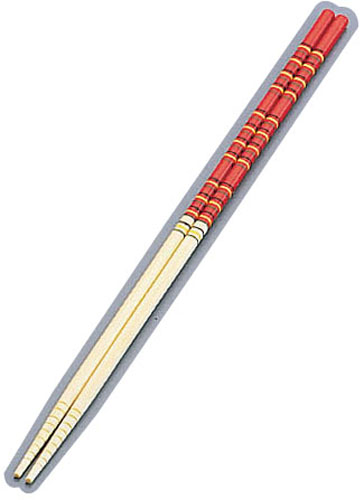 竹製 歌舞伎菜箸 赤 33㎝