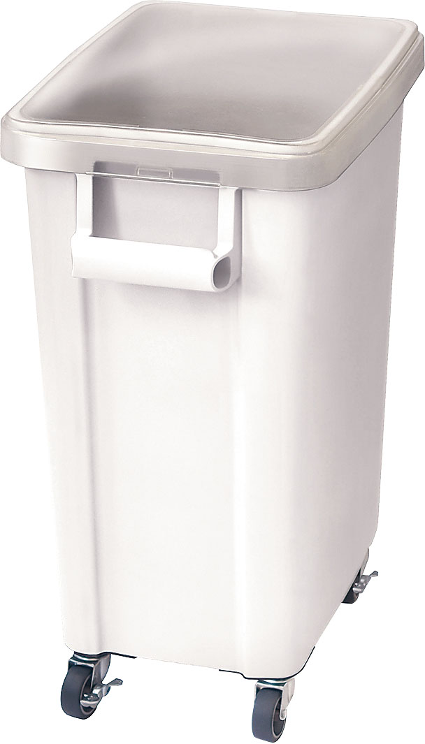 リス　キャスター付材料保管容器（蓋付）　４５型　ホワイト