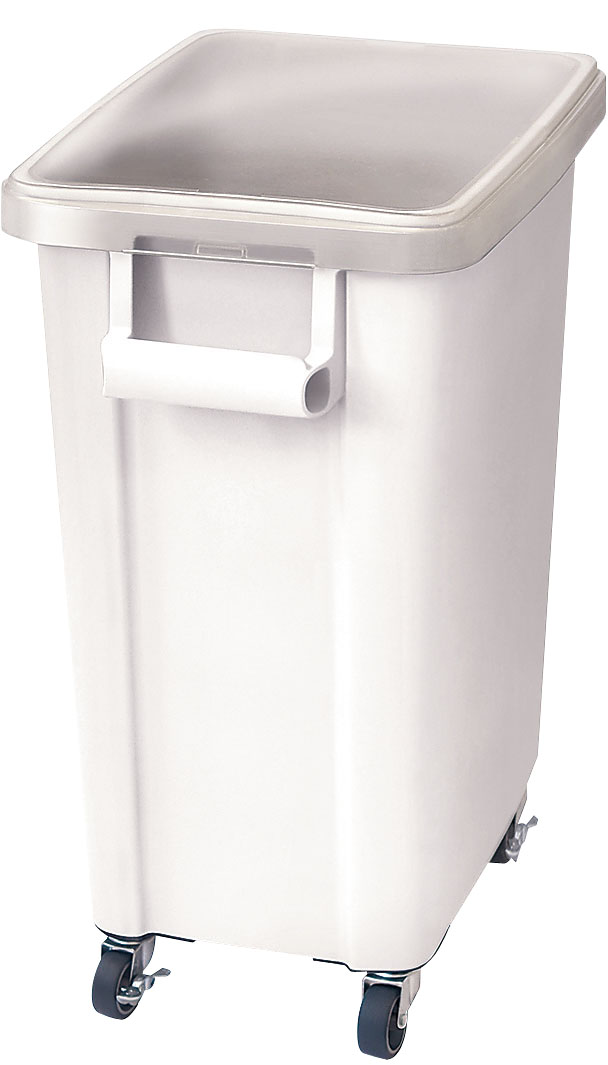 リス　キャスター付材料保管容器（蓋付）　７０型　ホワイト