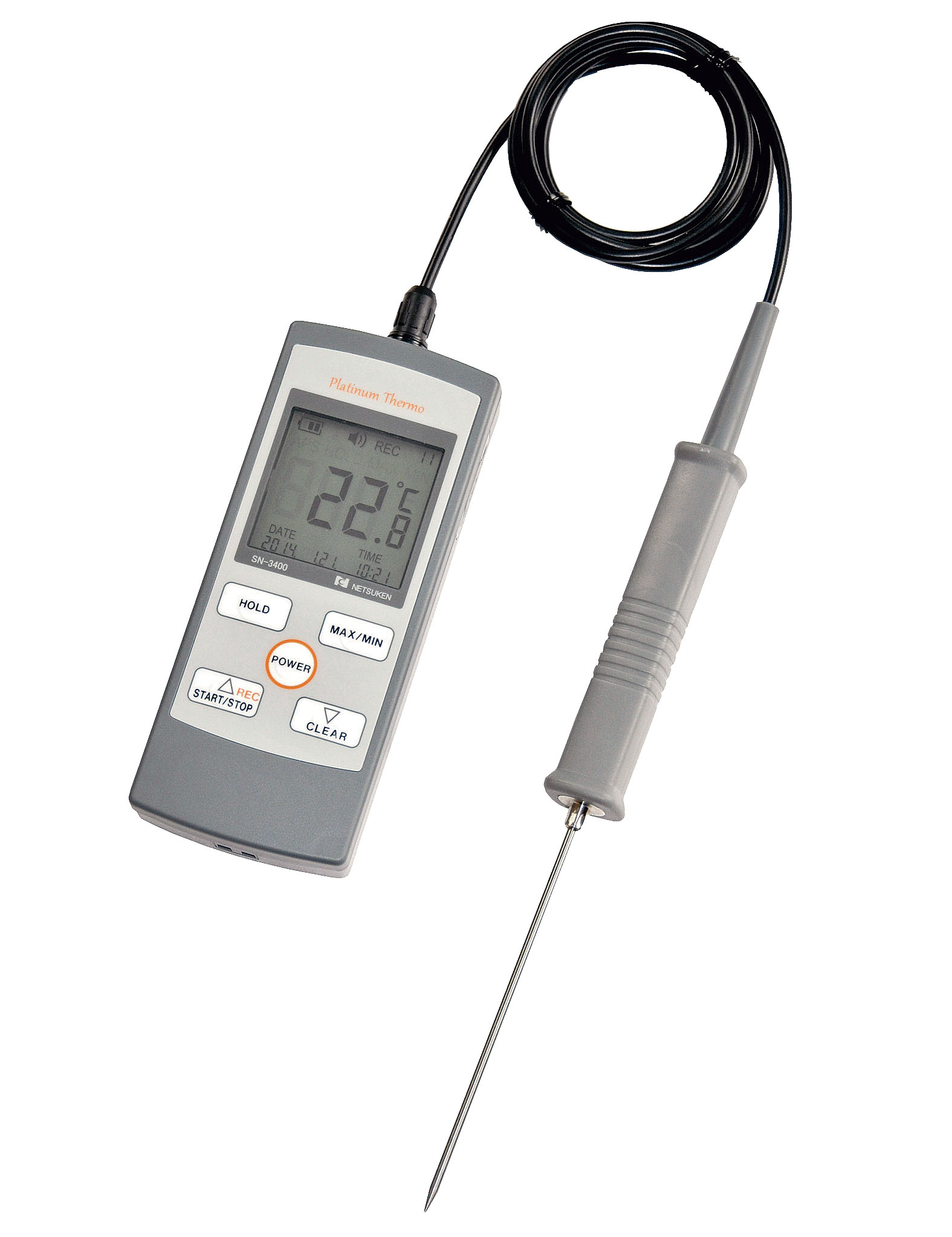 防水ハンディー型白金デジタル温度計　ＳＮ－３４００　標準センサー付