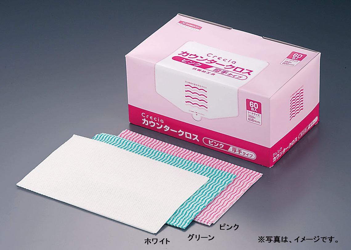 クレシア 抗菌カウンタークロス厚手タイプ ピンク （1箱・60枚入）