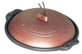 アルミ庵陶板鍋素焼き茶 M10-465 18㎝ 浅型