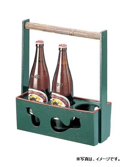 木製ビール運び（3本入） グリーン 81291230