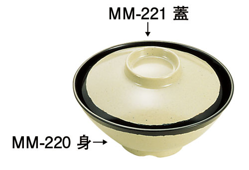 メラミン「信楽」 飯椀 身 MM-220