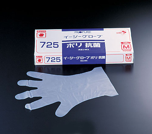 オカモト イージーグローブポリ抗菌手袋 №７２５ Ｓ（１００枚入）