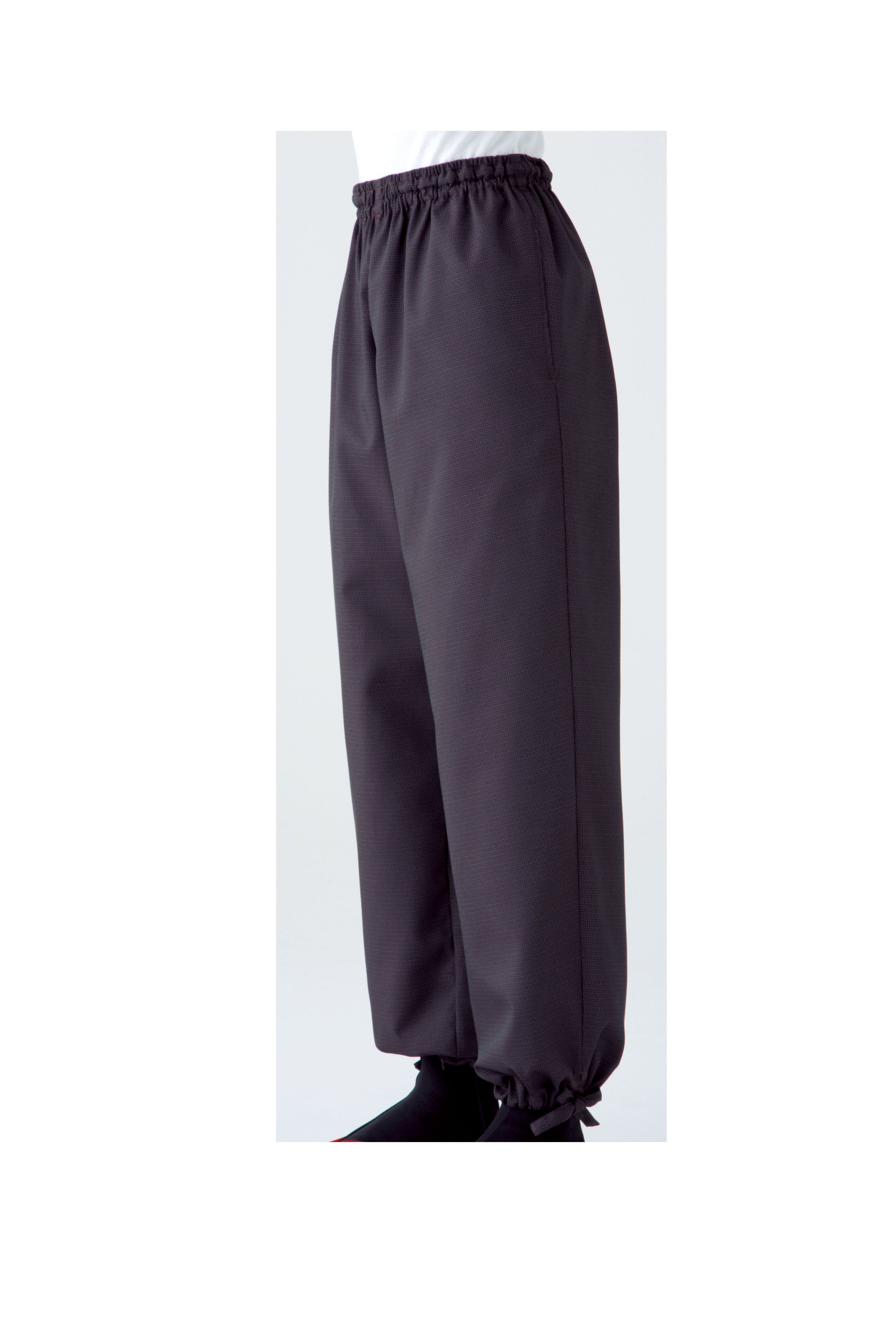 男女兼用 和風パンツ ＳＬＢ６７３－２ 黒×エンジ Ｓ